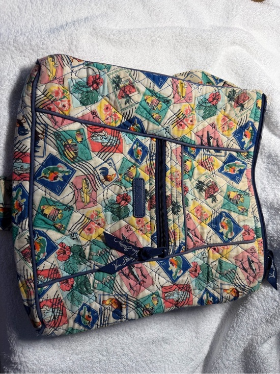 Vera Bradley Handbags - Vera Bradley Cuban Stamps Triple Zip Crossbody Bag Purse